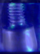 AI heatmap of a reference fastener — clean surface, no defect